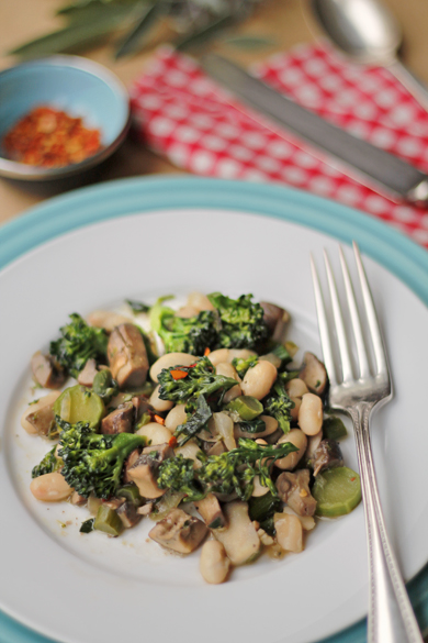 Broccolette with Beans Go Gingham