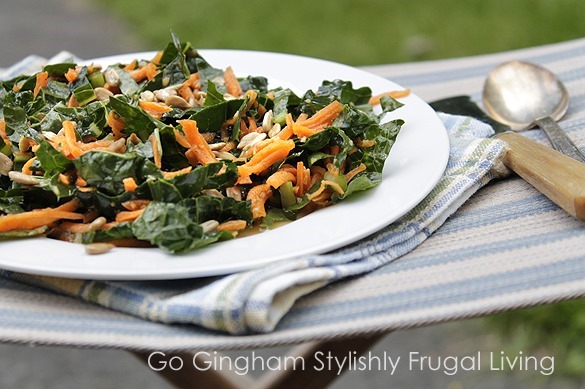 Carrot and Kale Salad a Healthy Lunch! | Go Gingham