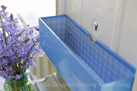 Go Gingham Repurposed paper towel holder