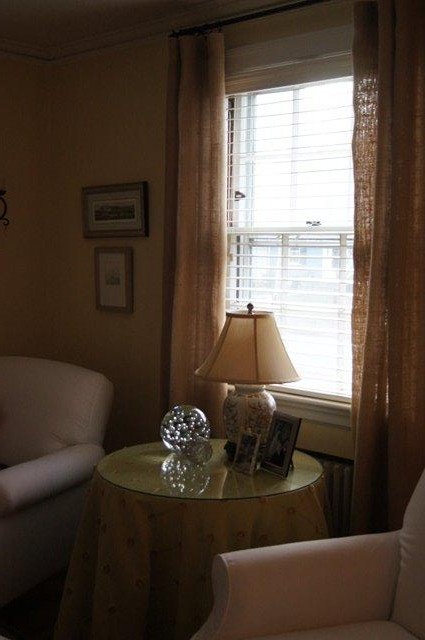 No-sew burlap draperies