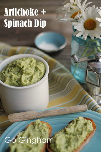 Artichoke spinach dip Go Gingham