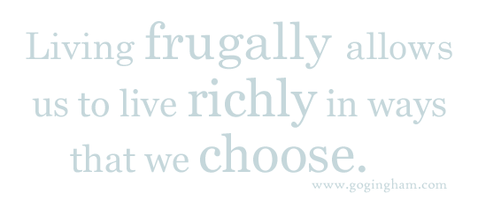 Frugal Living Go Gingham