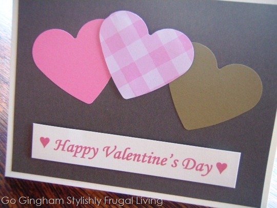 Go Gingham: Homemade Valentine's Day card
