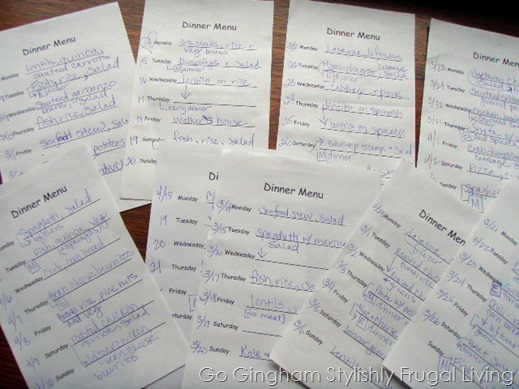 Weekly meal plans