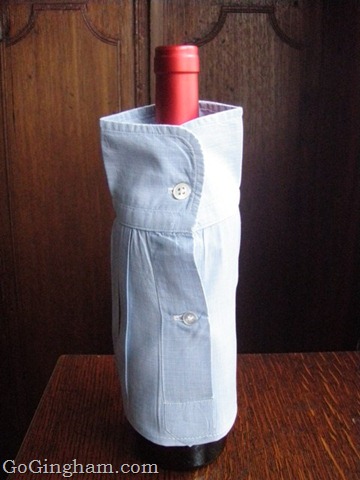 Go Gingham: slipcover for a wine bottle