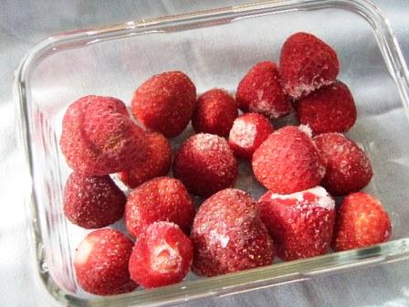Frozen berries in freezer proof container