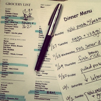 How to meal plan in 10 minutes from Go Gingham