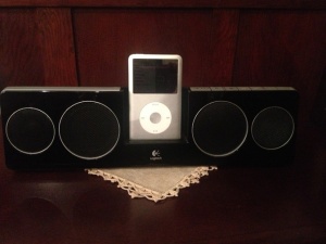 iPod with portable speakers