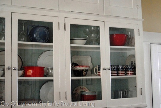 Repurposed kitchen cabinets