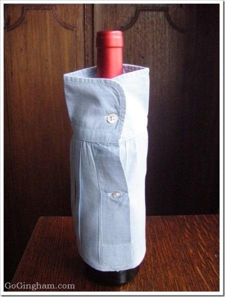 Slipcover for a wine bottle - Go Gingham style!