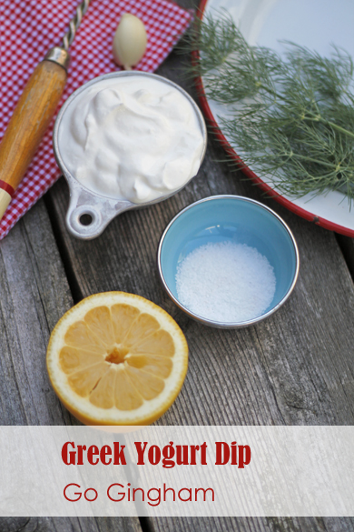 Greek yogurt with dill from Go Gingham - so easy and so tasty! https://gogingham.com/2015/06/greek-yogurt-dill-dip/