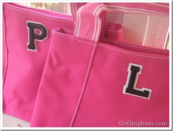 Frugal and Easy Gifts - Pink Bags with Letters