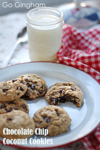 Chocolate Chip Coconut Whole Wheat Cookies Go Gingham
