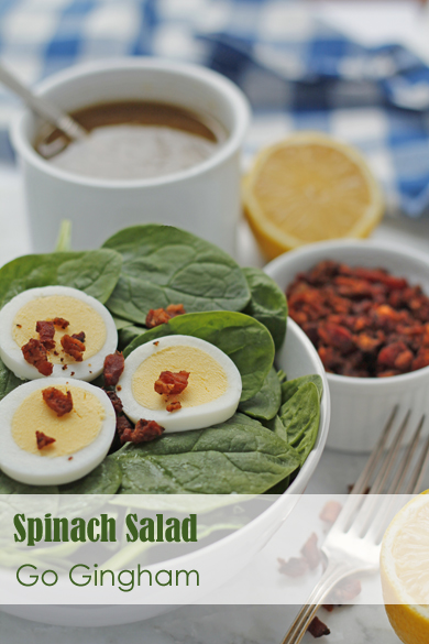 Spinach salad and eggs Go Gingham