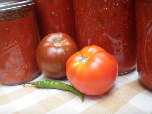 Roasted tomatoes ready to freeze